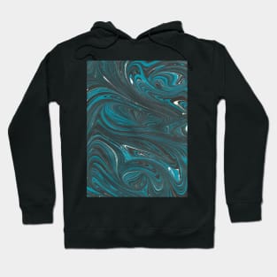 Blue Swirl Paper Marbling Hoodie